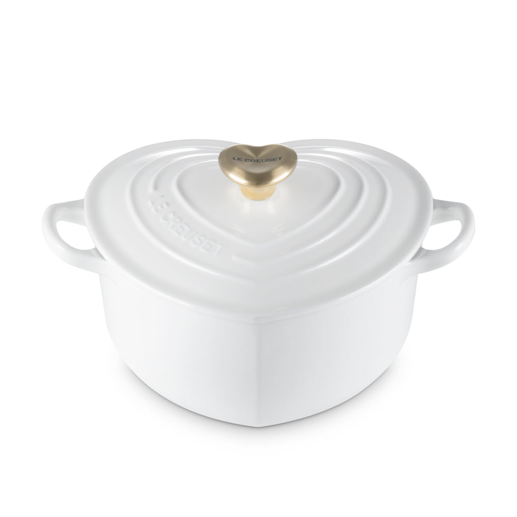 Cocotte a cuore in ghisa vetrificata con pomello a cuore 20 cm Le Creuset