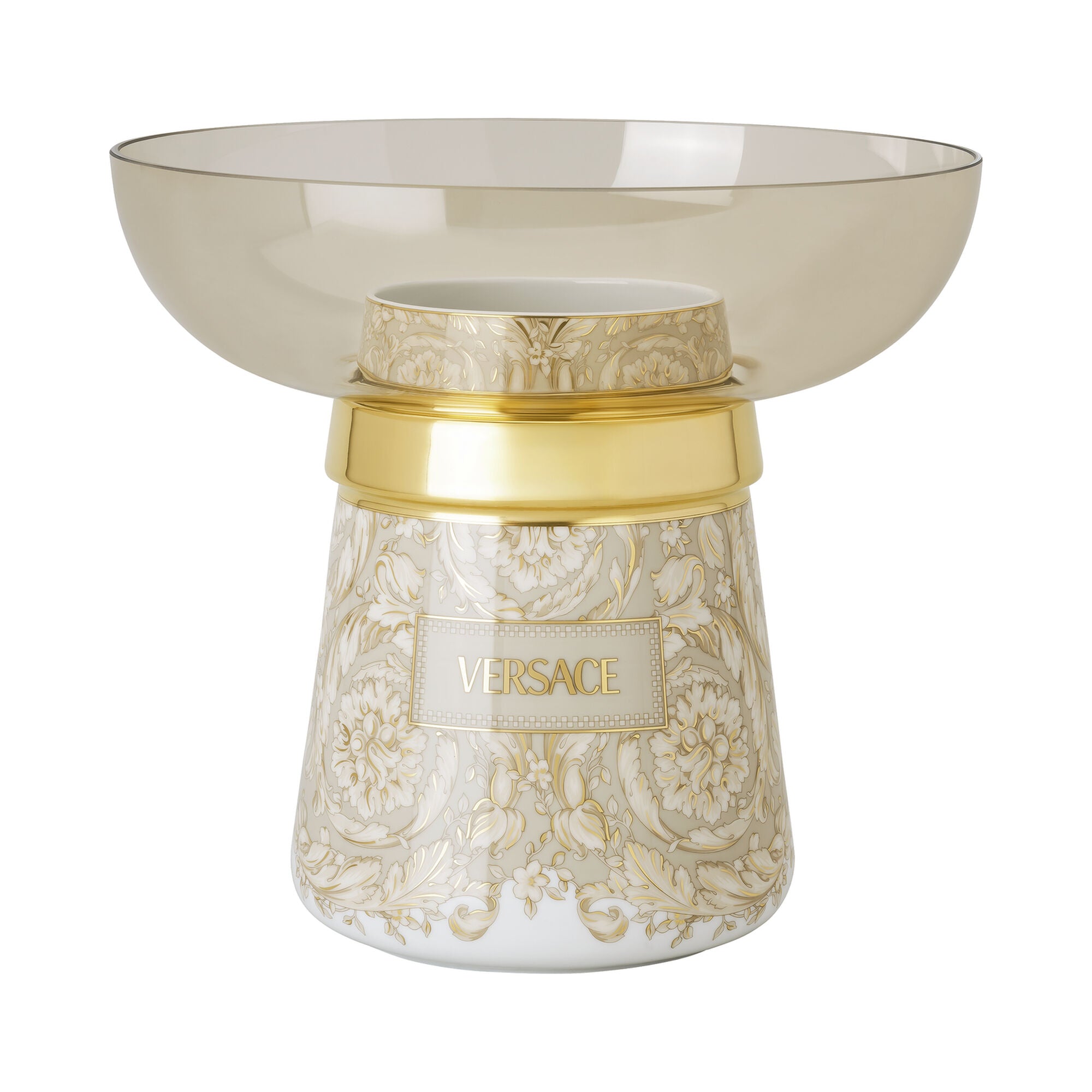 Barocco Beige Parte vetro vaso 22 cm Versace