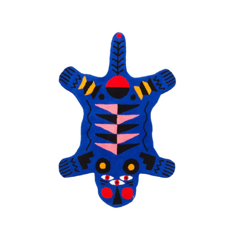Tappeto Oggian Blue Panther Medium Qeeboo Qeeboo