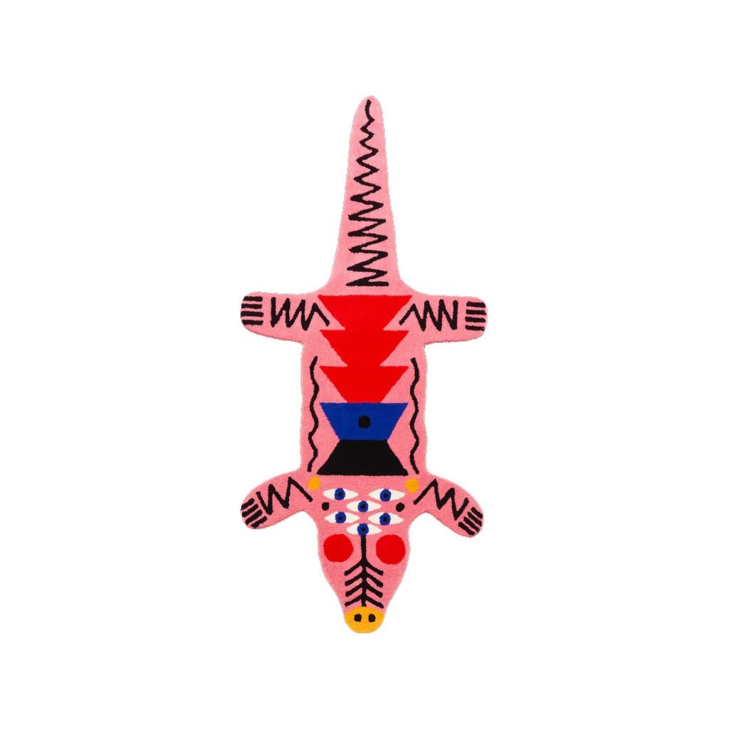 Tappeto Oggian Crocopink Medium Qeeboo Qeeboo
