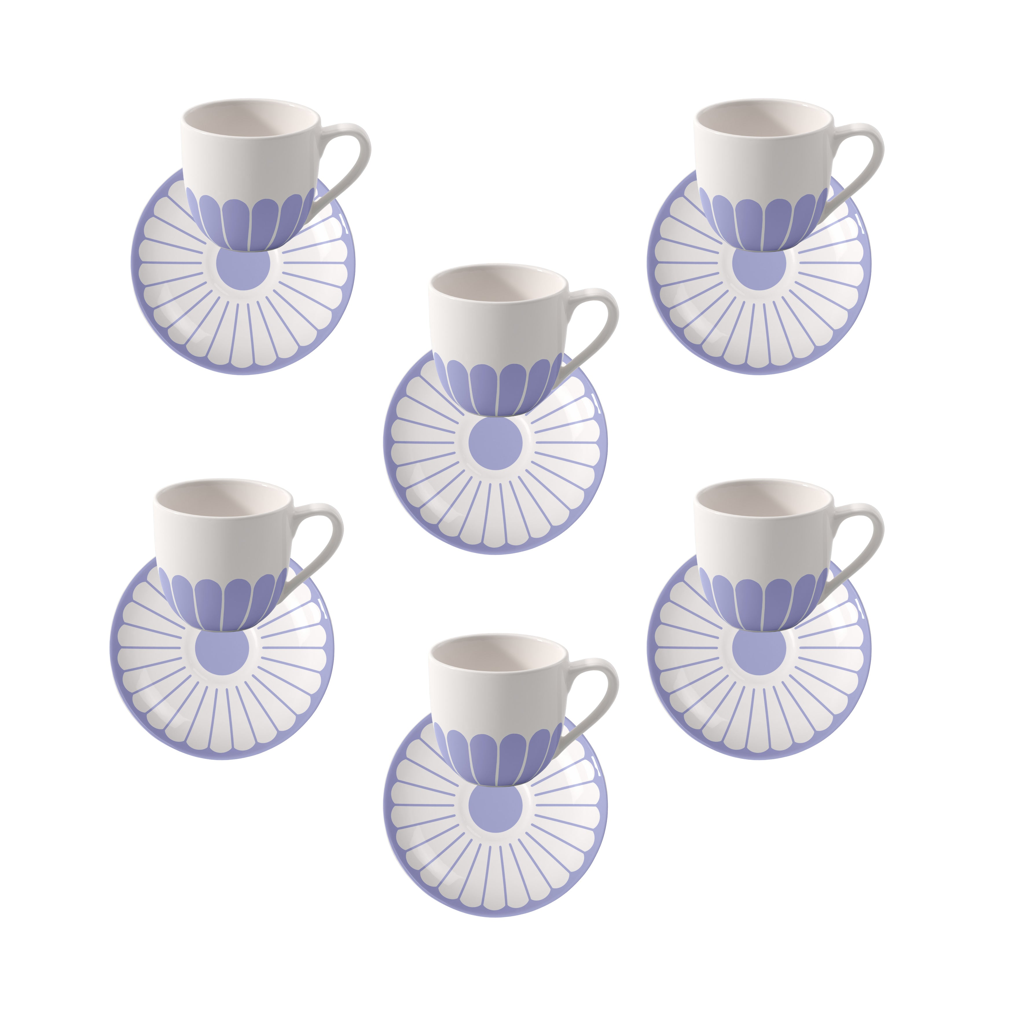 Set 6 tazze caffè con piattino Fleur Villeroy E Boch