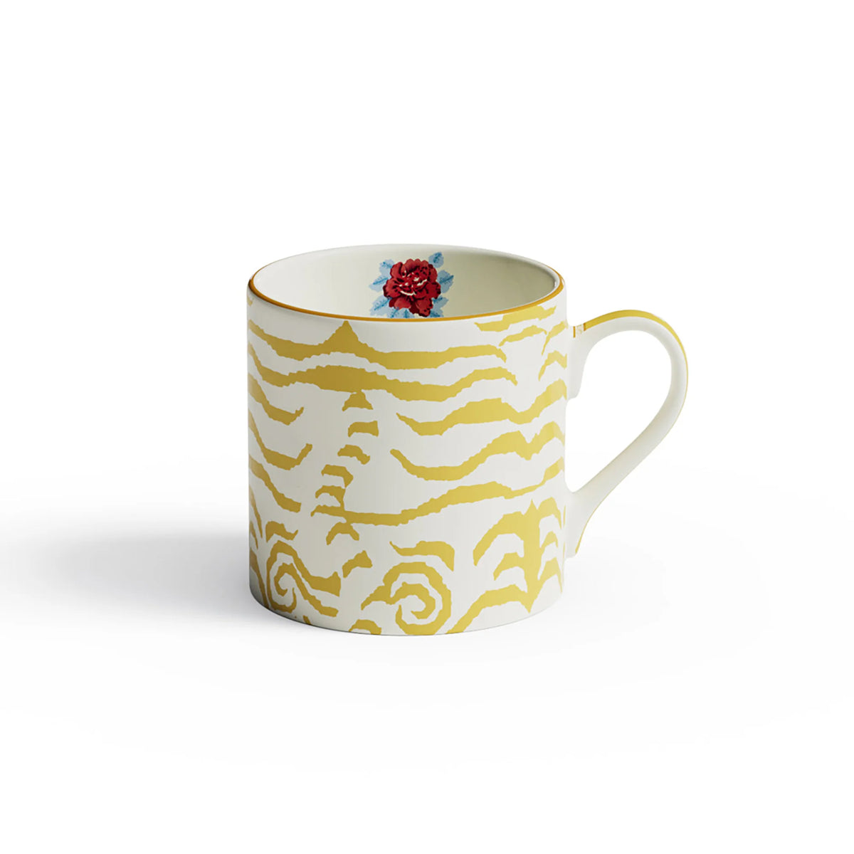 Mug Porcelain Indian Tiger Gold Unica Lisa Corti
