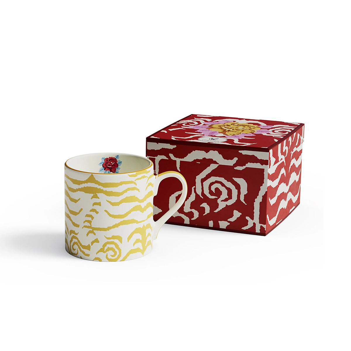 Mug Porcelain Indian Tiger Gold Unica Lisa Corti