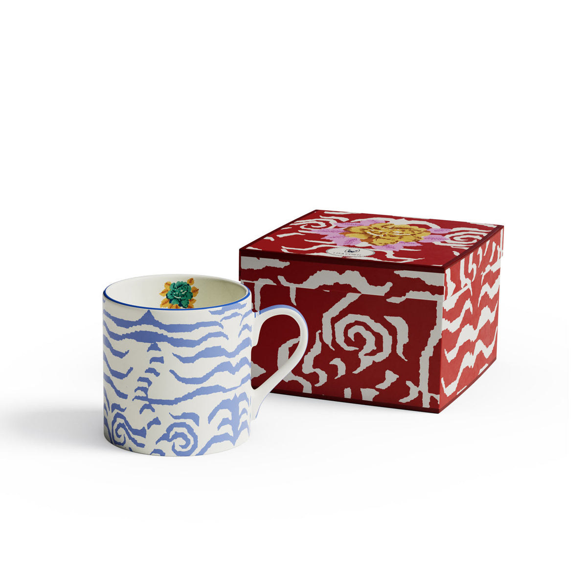 Mug Porcelain Indian Tiger Pervinch Unica Lisa Corti