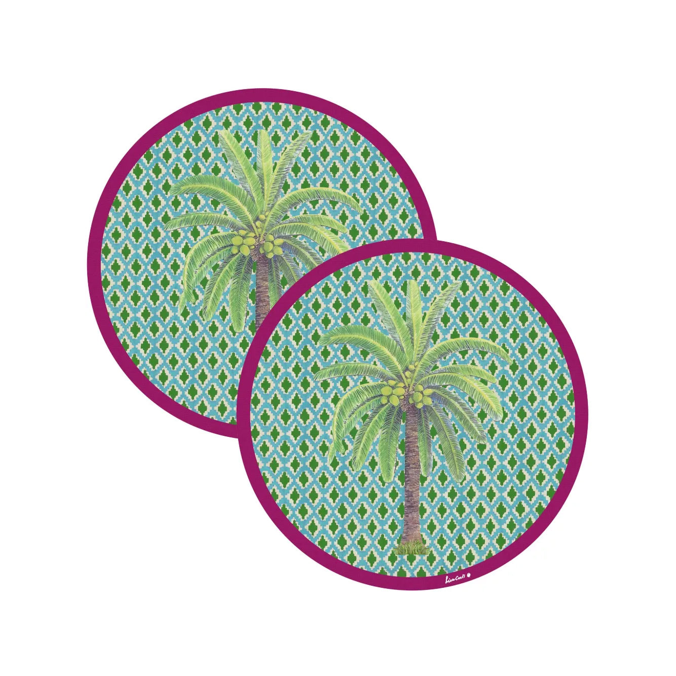 Set 2 Tovagliette Rigide 34cm Hima Palma Green Lisa Corti