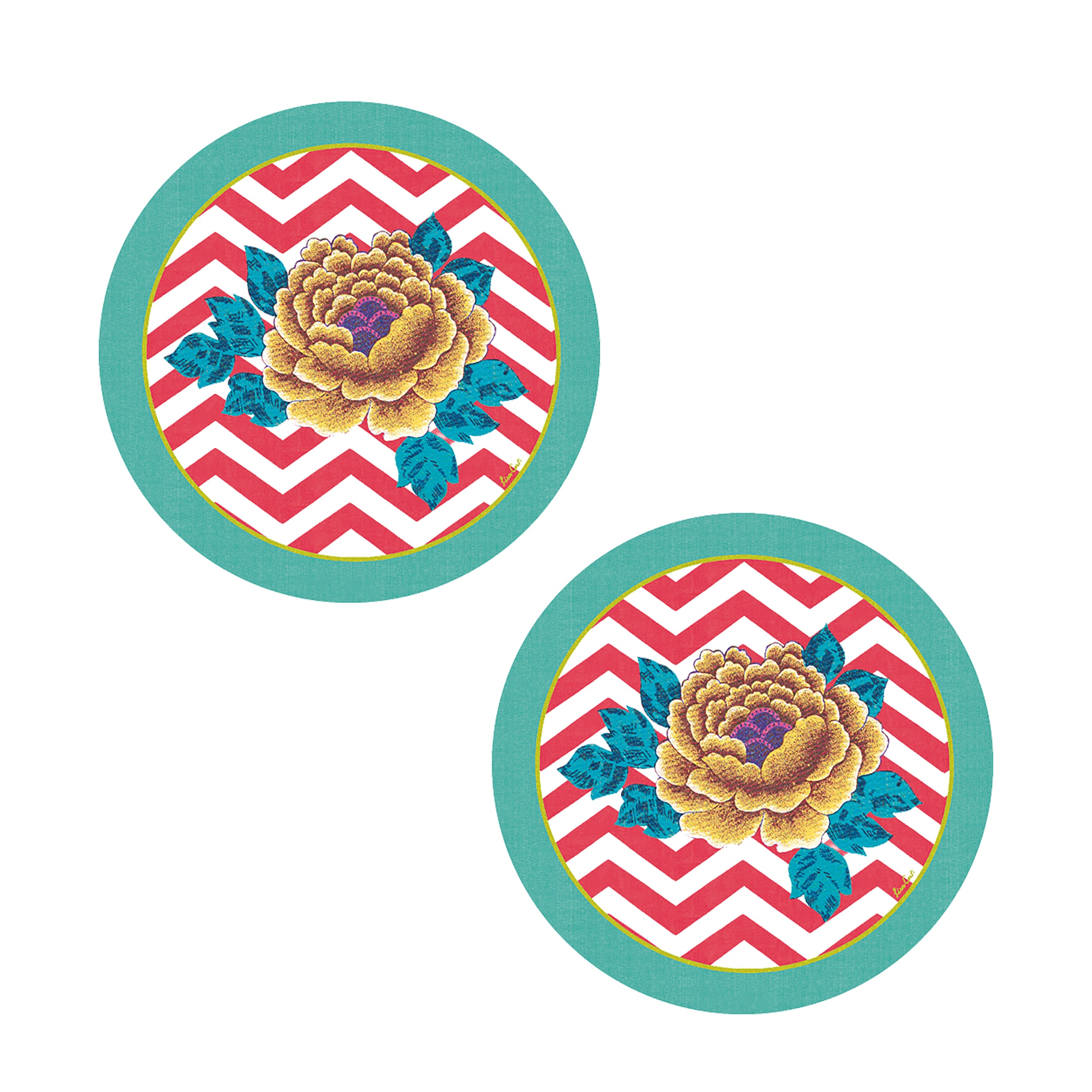 Set 2 tovegliette Glory Zig Zag Red Lisa Corti