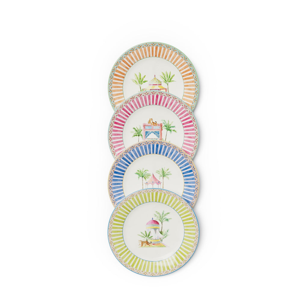 set di 4 piatti da dessert Sariska Assorted Lisa Corti