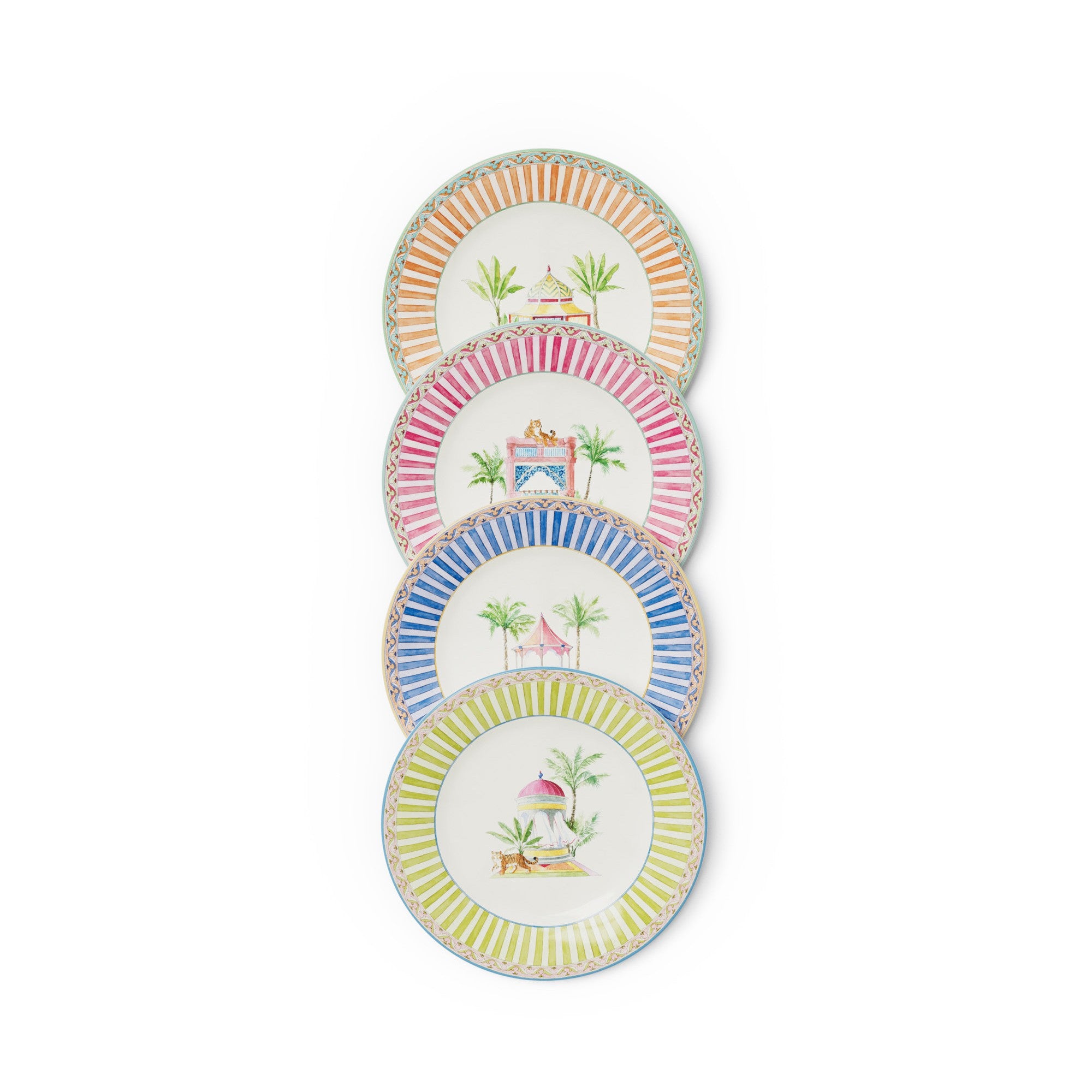 set di 4 piatti da dessert Sariska Assorted Lisa Corti