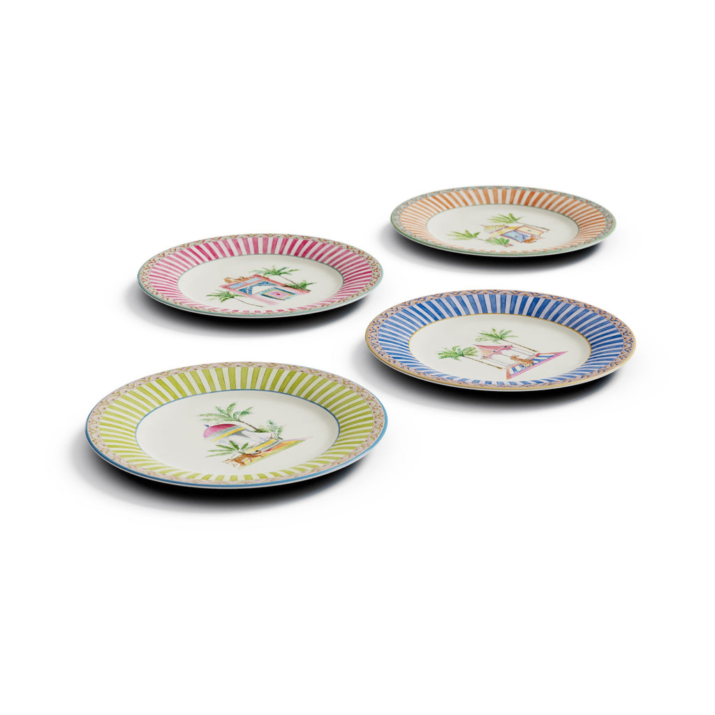 set di 4 piatti da dessert Sariska Assorted Lisa Corti