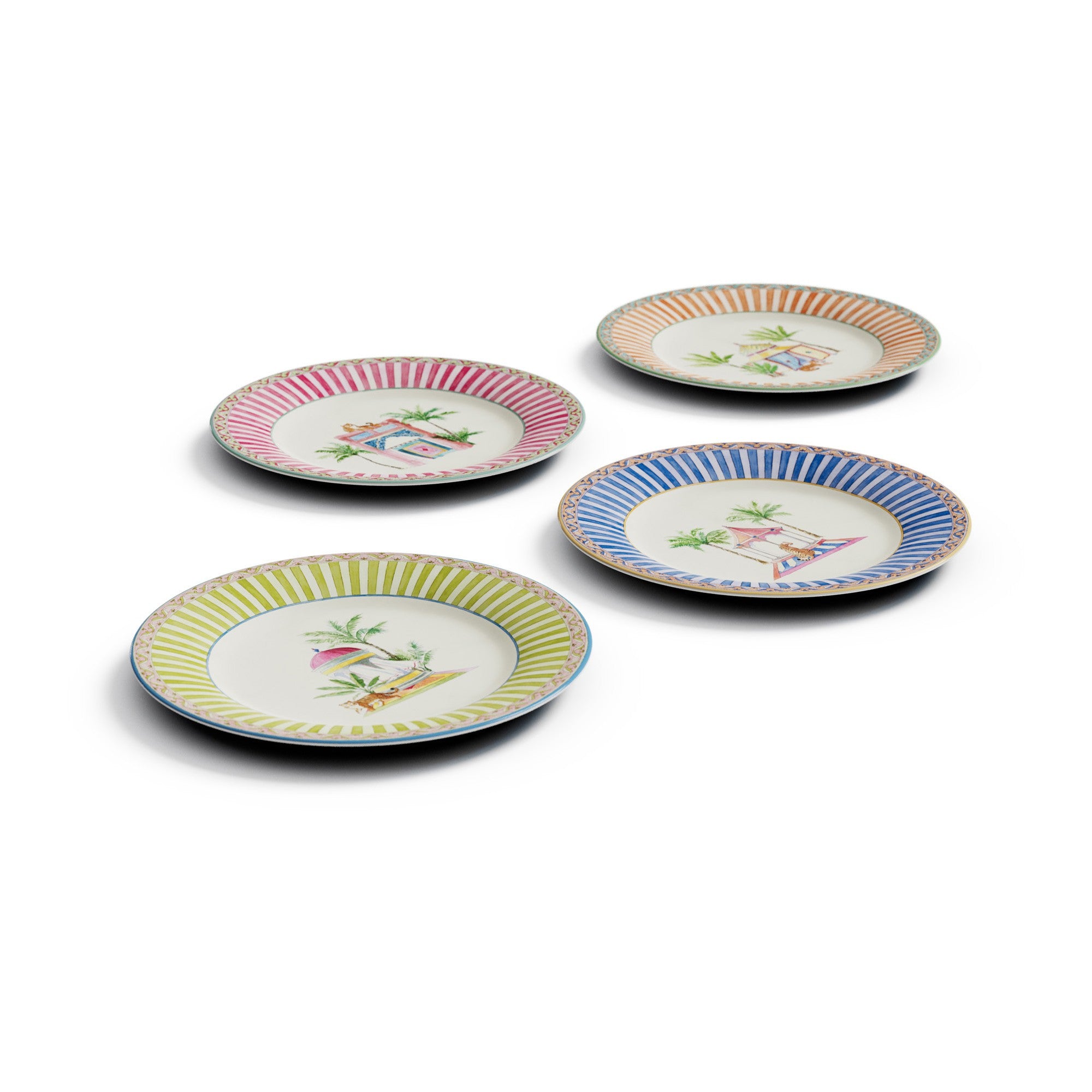 set di 4 piatti da dessert Sariska Assorted Lisa Corti