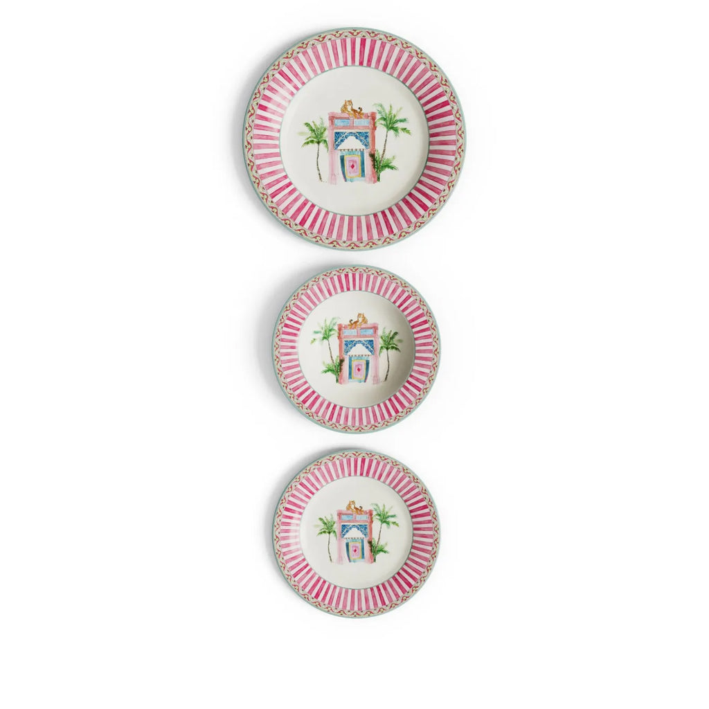 Table Set Plate 3X Porcelain Sariska Pink Unica Lisa Corti