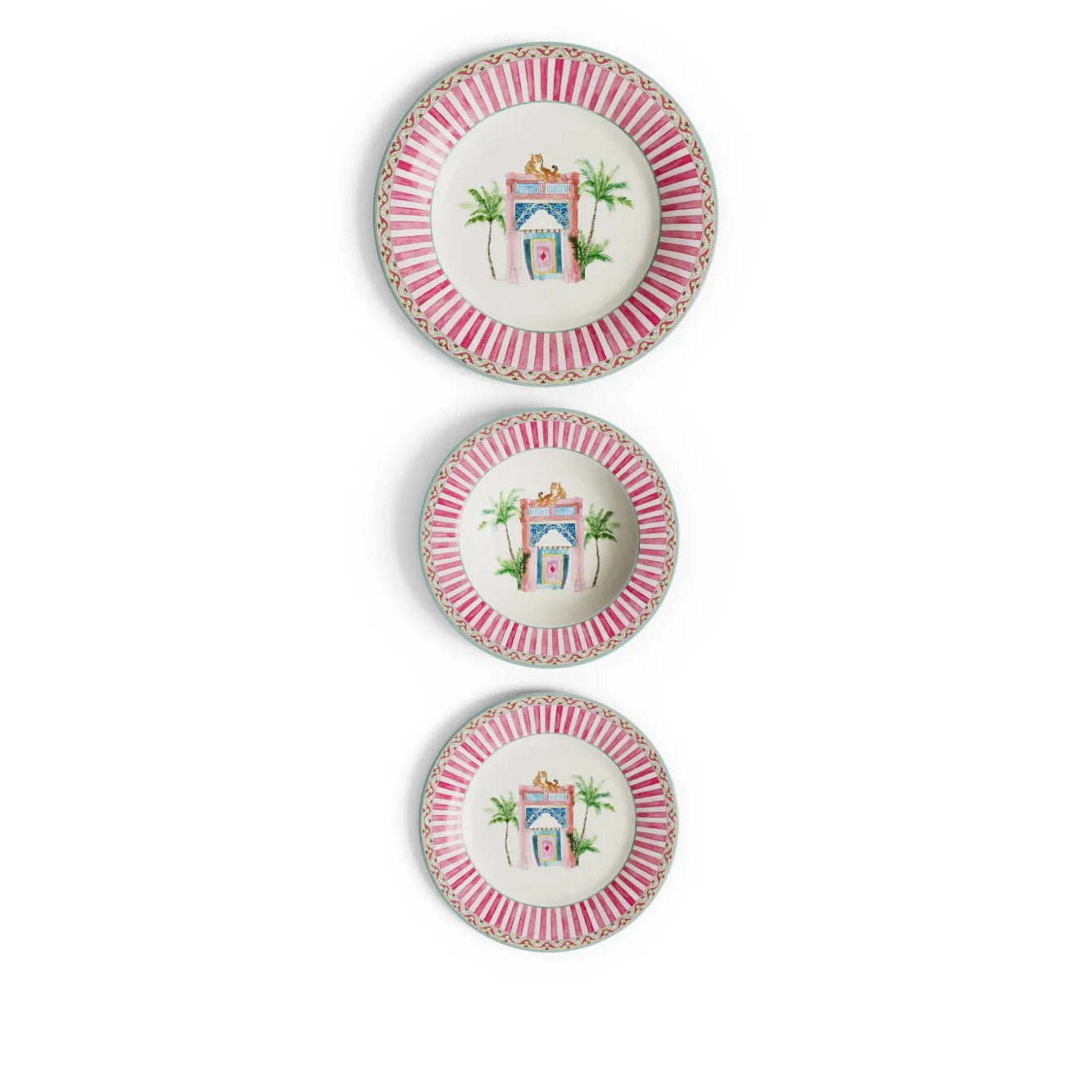 Table Set Plate 3X Porcelain Sariska Pink Unica Lisa Corti