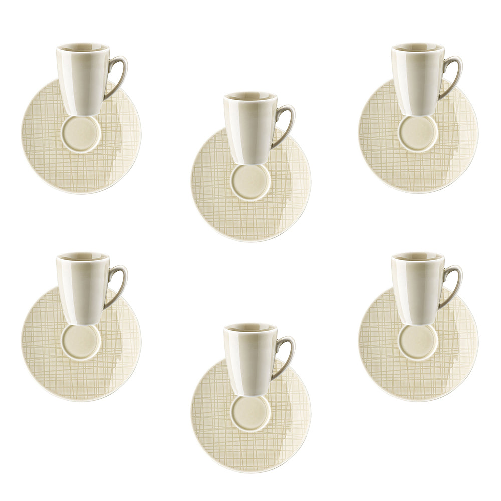 Set 6 Tazze caffe con piattino Mesh Rosenthal
