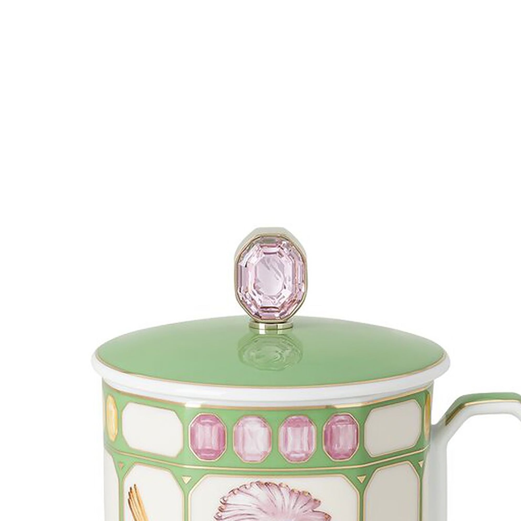 Bicchiere con coperchio Idyllia Flycatcher Green Swarovski