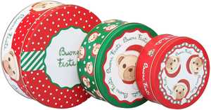 Set 3 Scatole Tonde In Latta Storie Di Natale Thun