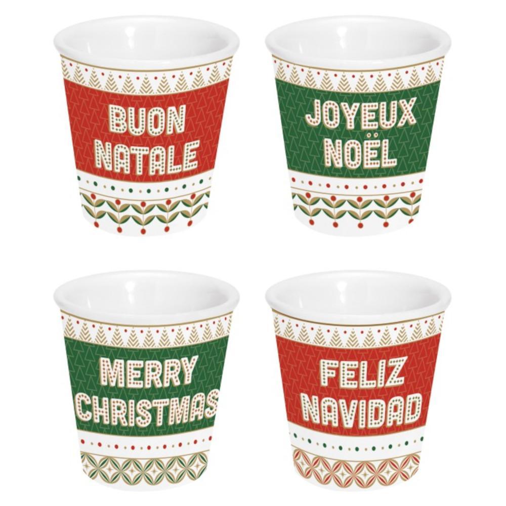 Set 4 bicchierini caffe Enjoy your Christmas Easy Life