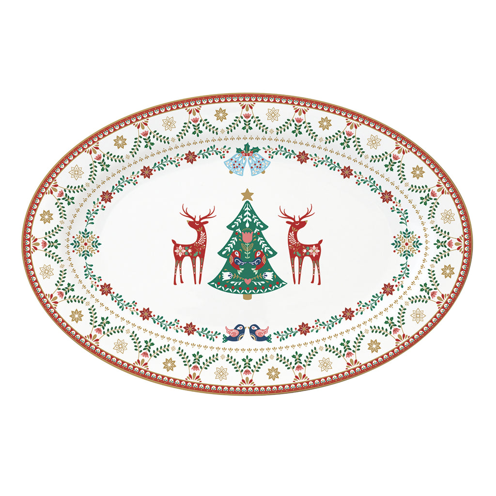Vassoio Ovale Christmas Folk Easy Life