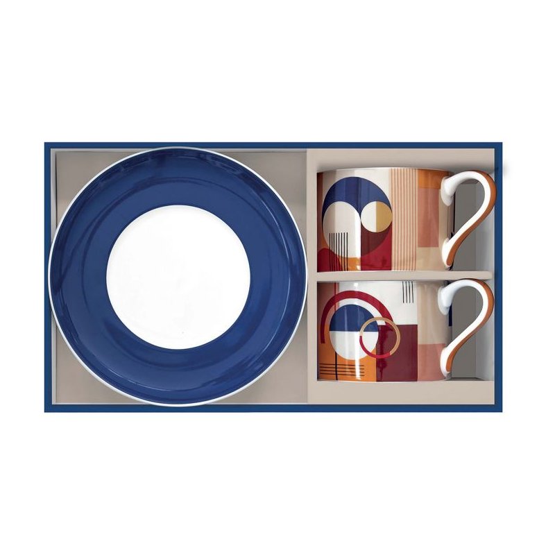 Set 2 Tazze 240 Ml Con Piattino In Porcellana In Gift Box Bauhaus Easy Life