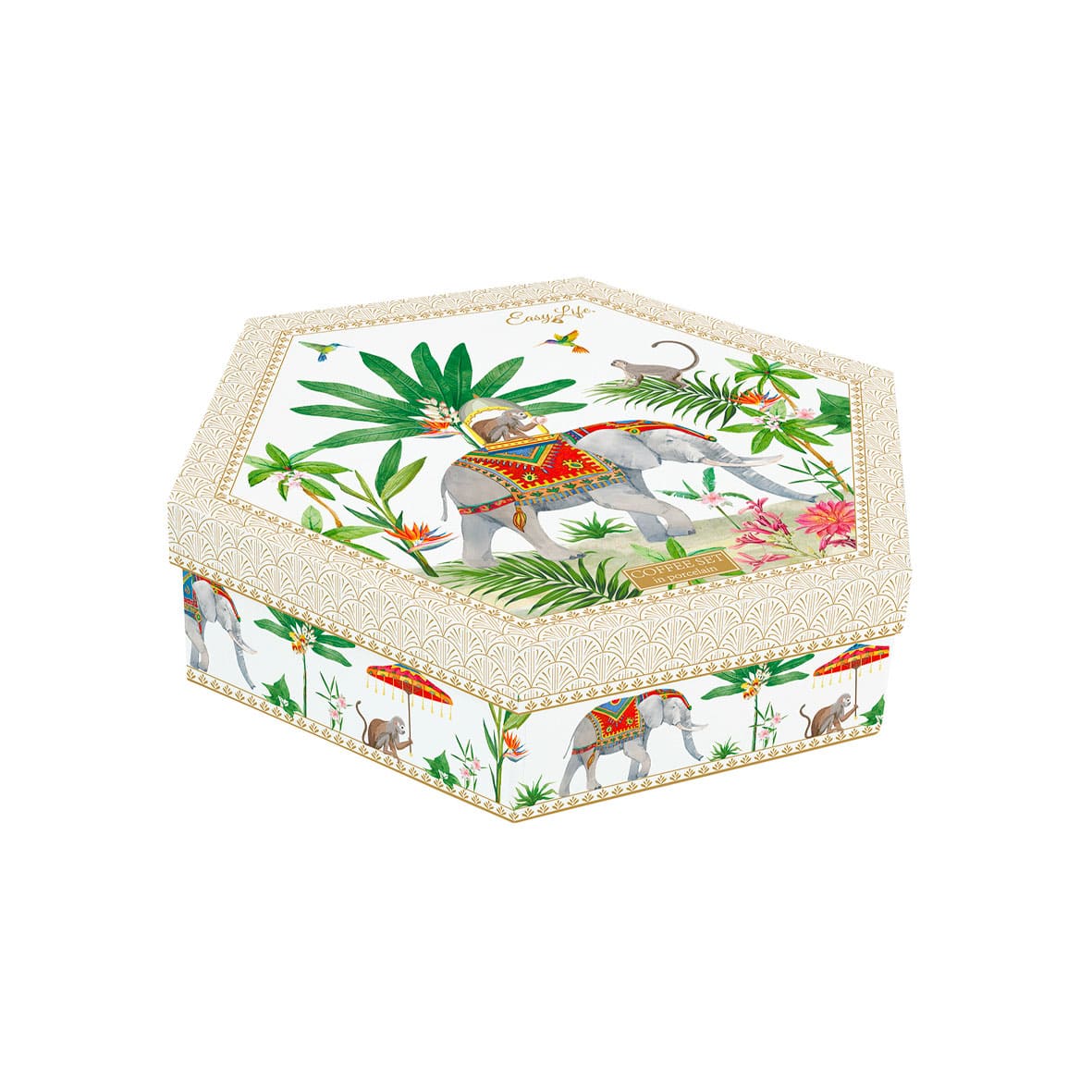 Set 6 Tazzine Con Piattini In Bamboo In Gift Box Marajah Easy Life