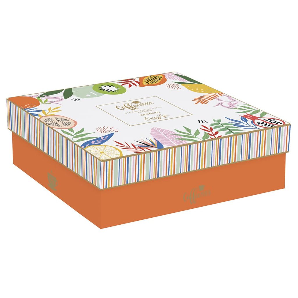 Set 6 Tazzine Con Piattini In Bamboo In Gift Box Tutti Frutti Easy Life