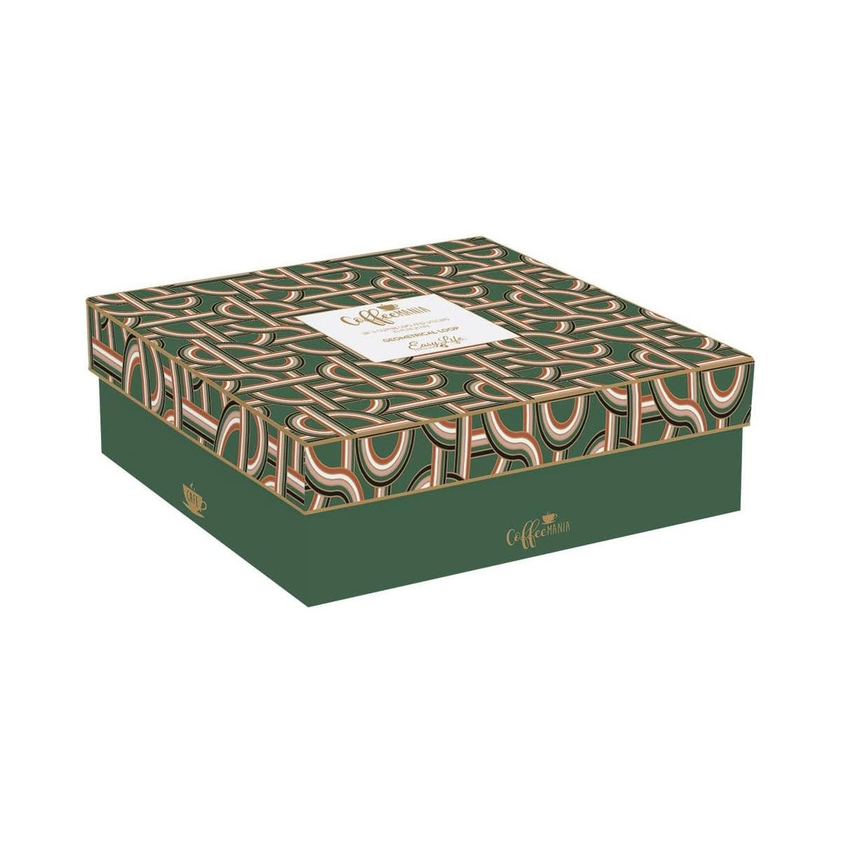 Set 6 Tazzine Con Piattini In Gift Box Geometrical Loop Easy Life