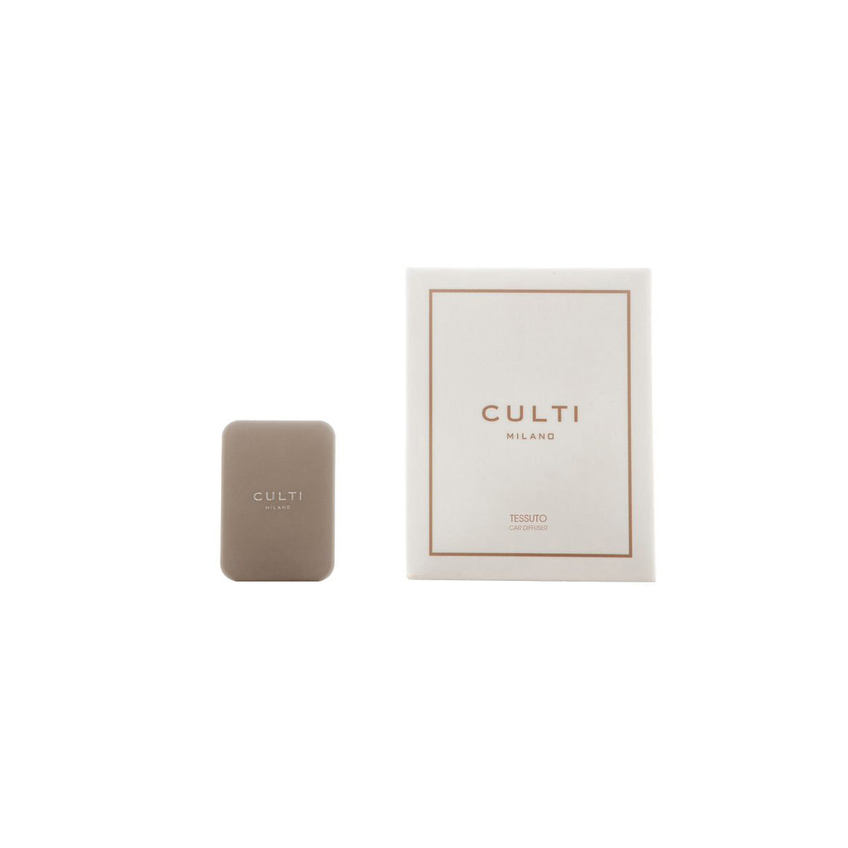 Car Diffuser In Pelle Tortora C/ Refill Tessuto Culti Milano