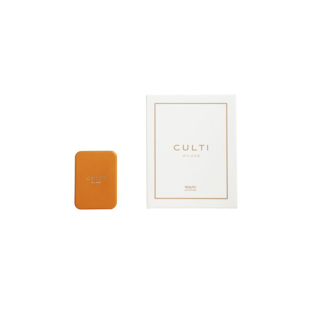 Car Diffuser In Pelle Orange C/ Refill Tessuto Culti Milano