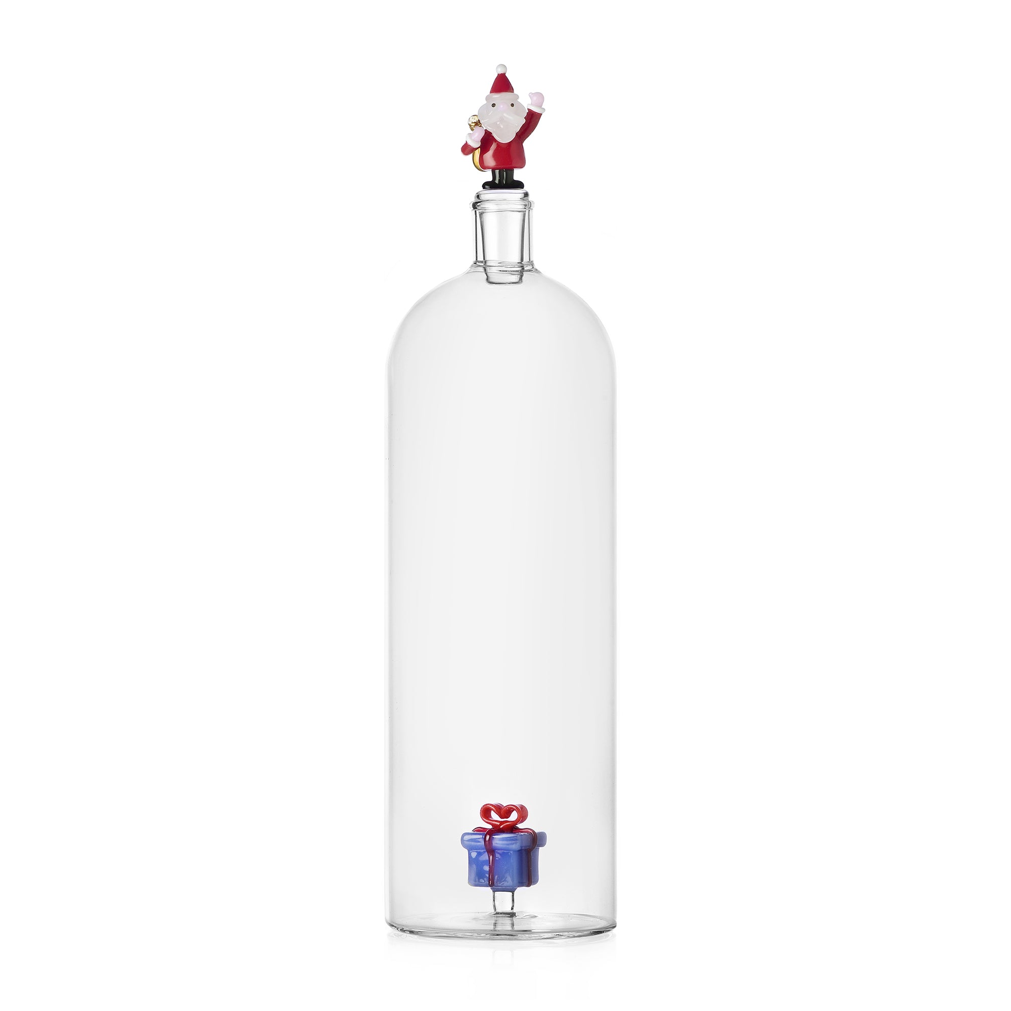Bottiglia Babbo Natale&regalo azzurro Ichendorf