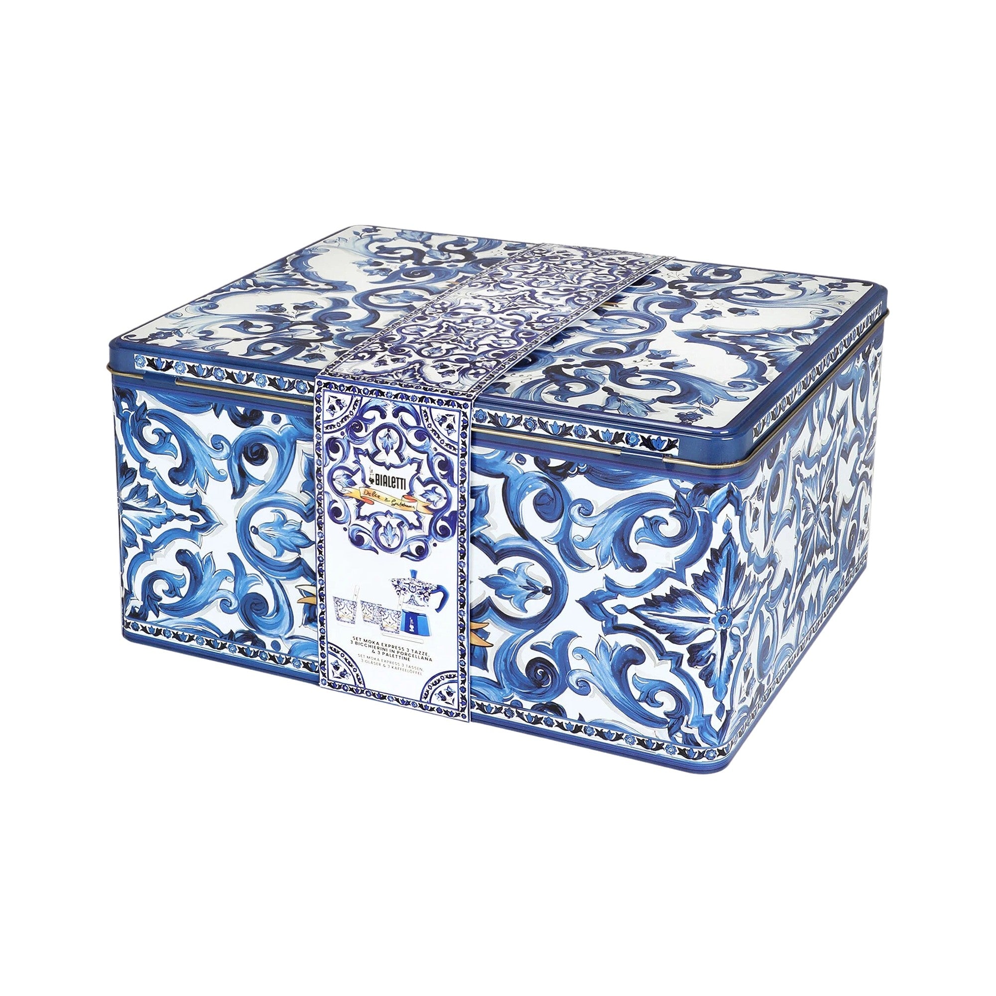 Set Moka 3 tazze 3 bicchierini e 3 palette Blu Mediterraneo Dolce E Gabbana