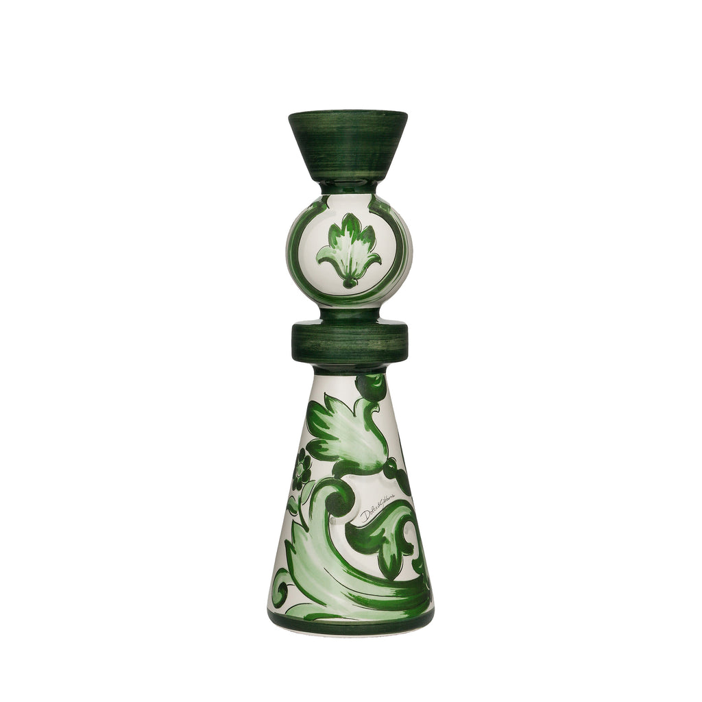 Portacandela In Ceramica Grande Verde Maiolica Dolce E Gabbana