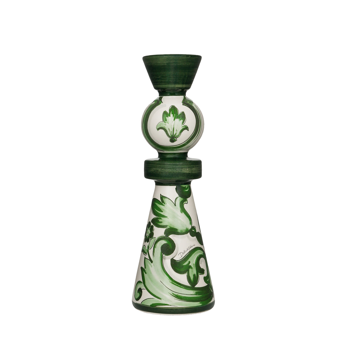 Portacandela In Ceramica Grande Verde Maiolica Dolce E Gabbana