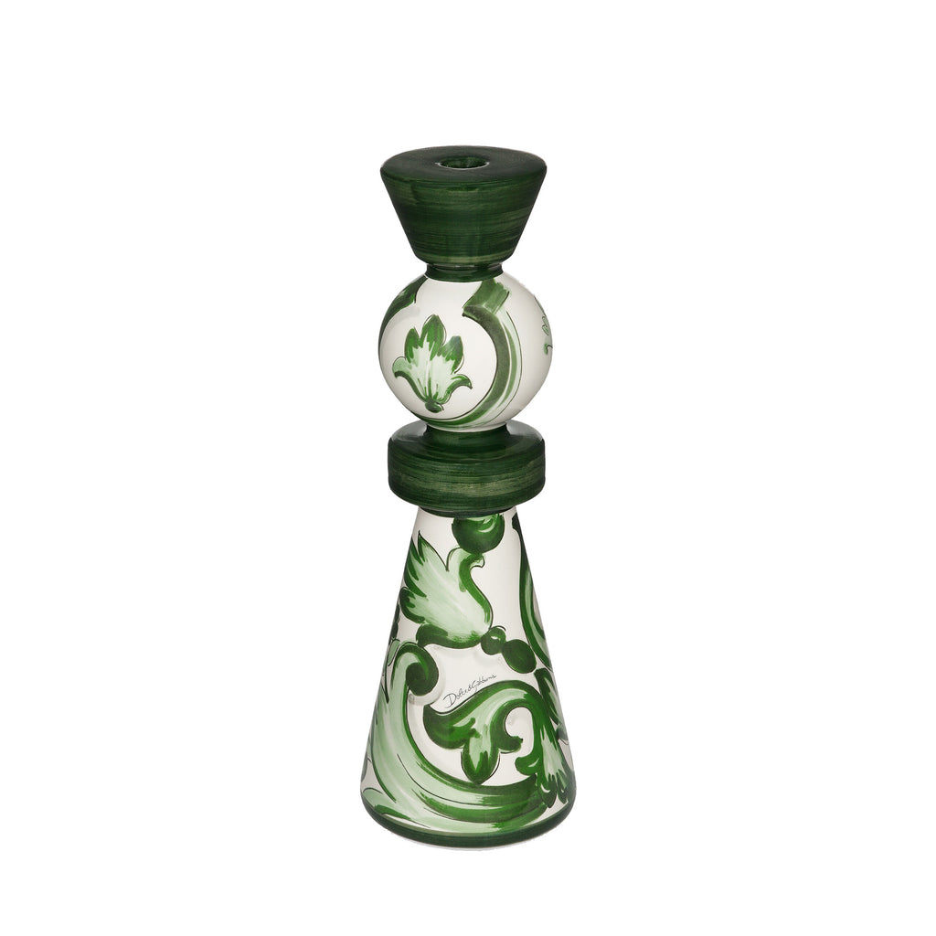 Portacandela In Ceramica Grande Verde Maiolica Dolce E Gabbana