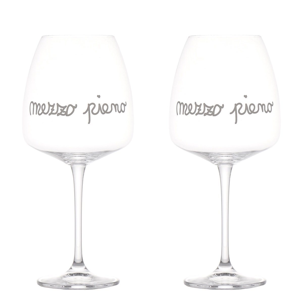 Set 2 calici vino Mezzo pieno Simple Day