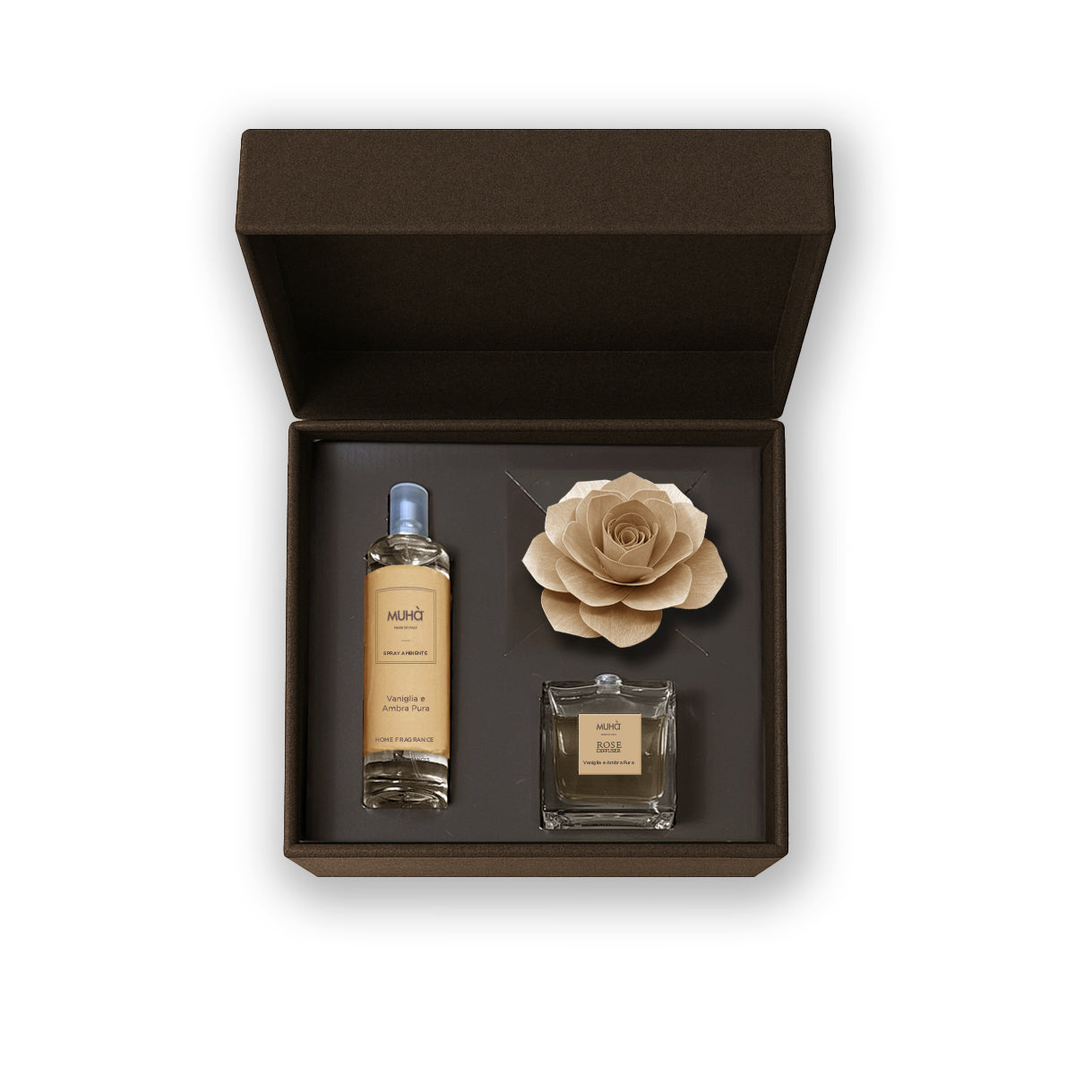 Confezione Rosa 100+Spray 100 Vaniglia E Ambra Pura Muha