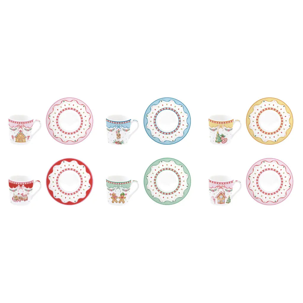 Set 6 Tazzine In Gift Box Sweet Christmas Easy Life