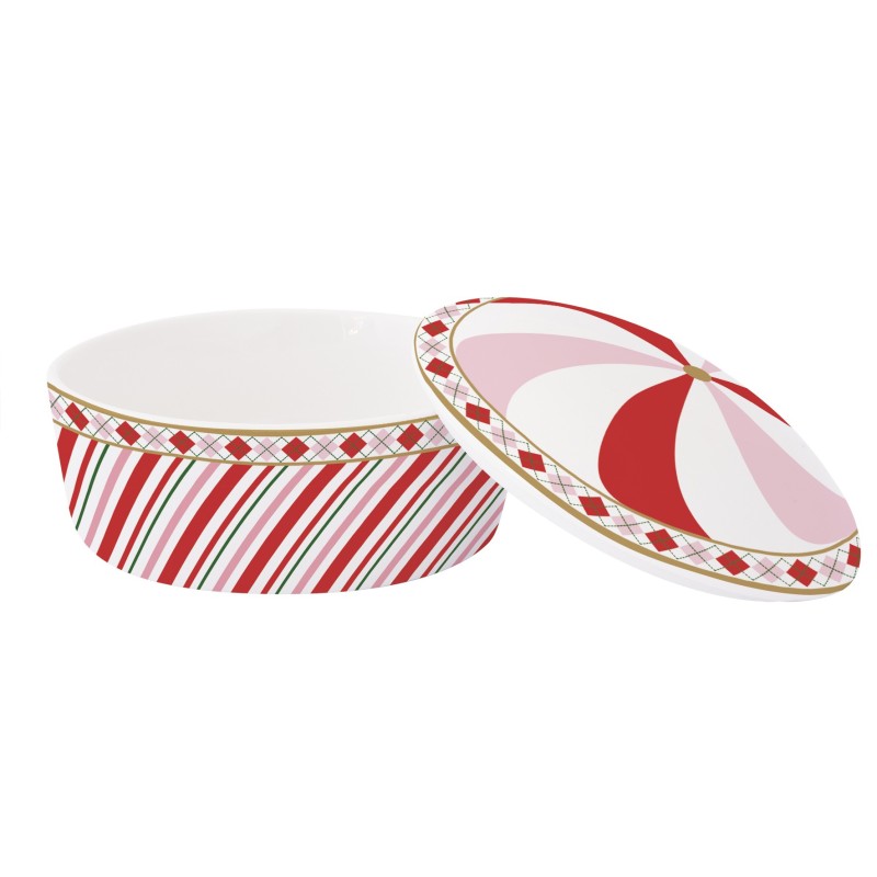 Portagioie Tonda Con Coperchio In Color Box Christmas Twist Easy Life