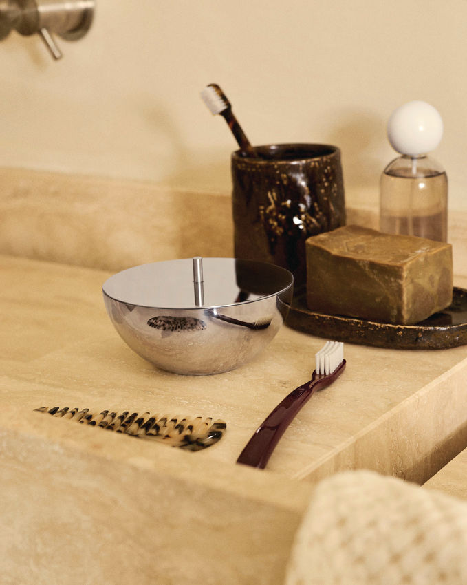 Ciotola Portacandela con Candela Rocc Marble M Alessi