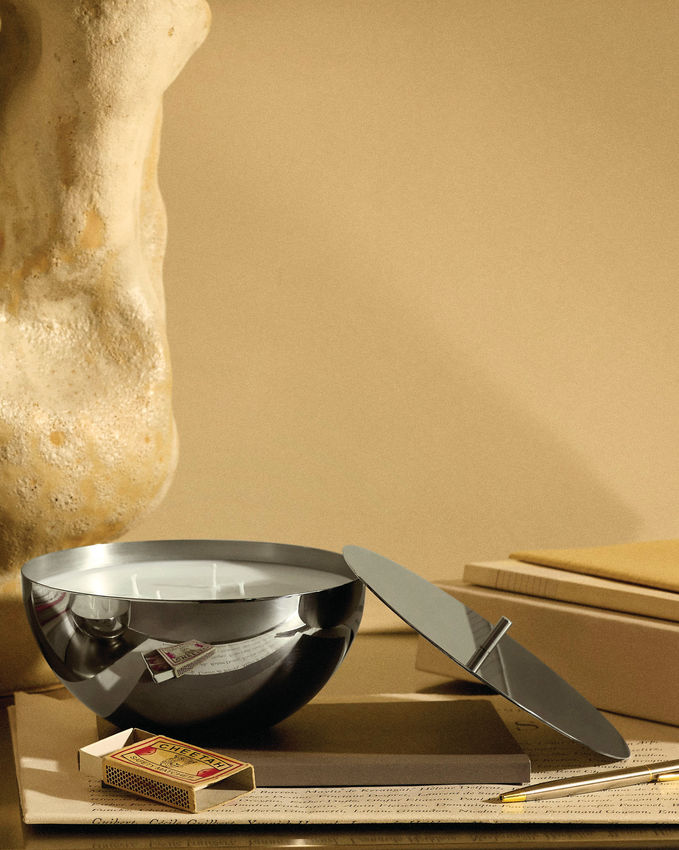 Ciotola Portacandela con Candela Rocc Flint Large Alessi