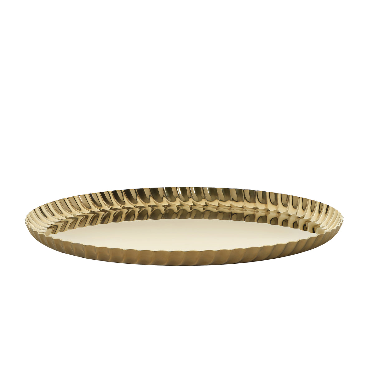 Pleats Vassoio Rotondo Pvd Oro Alessi
