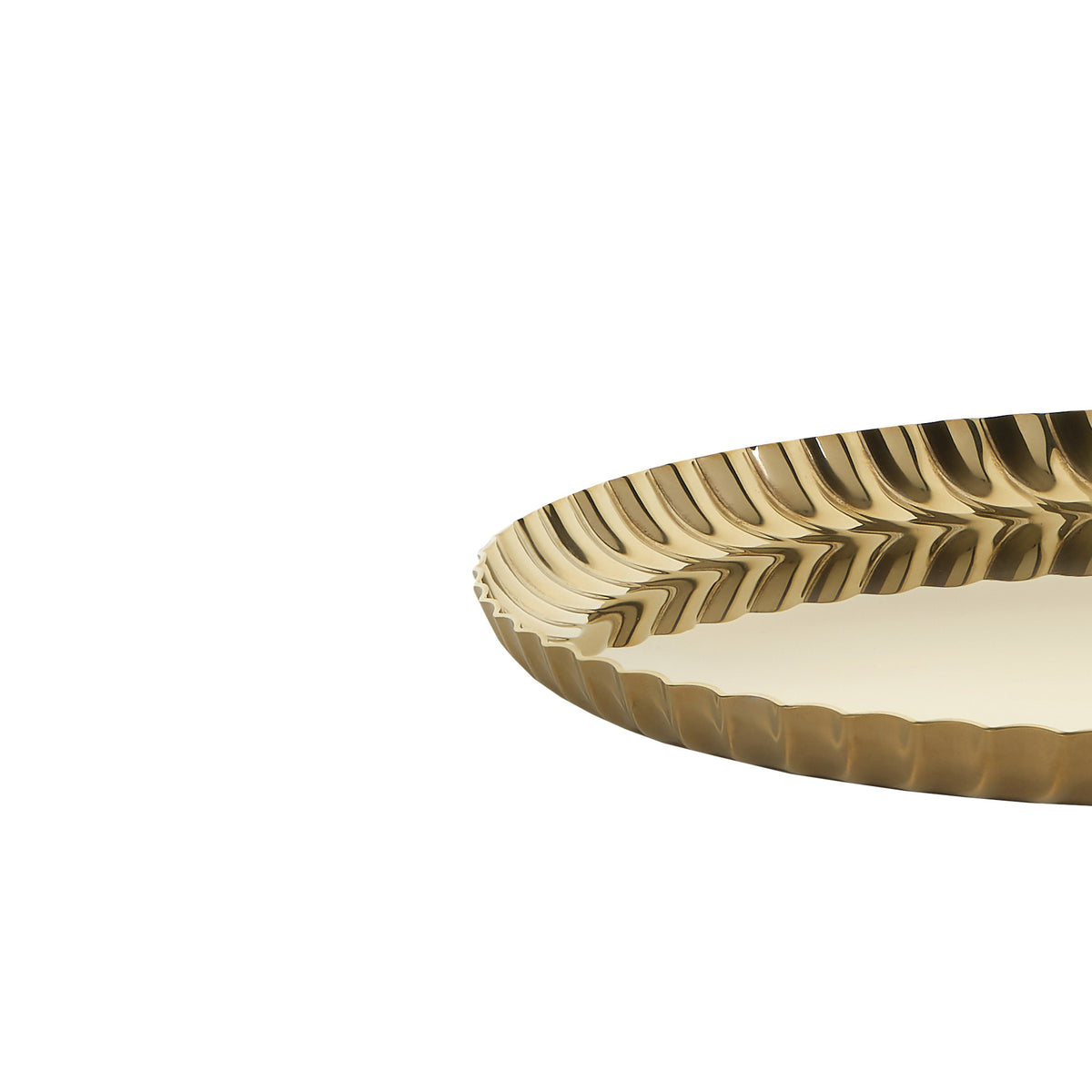Pleats Vassoio Rotondo Pvd Oro Alessi