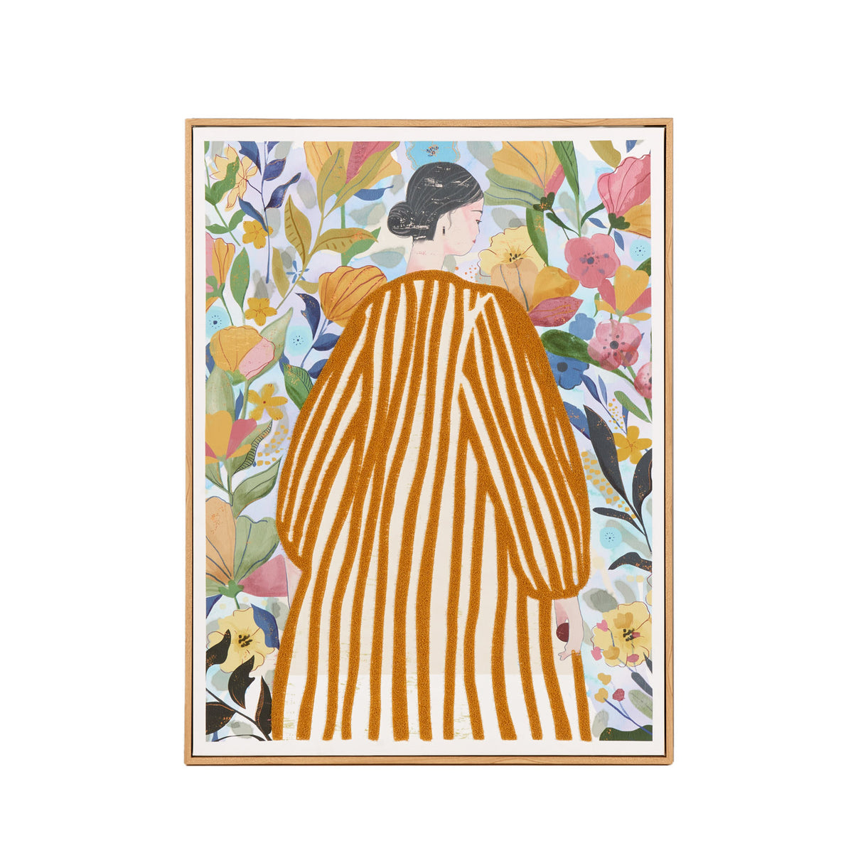 Quadro donna con fiori L'oca Nera