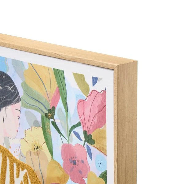 Quadro donna con fiori L'oca Nera