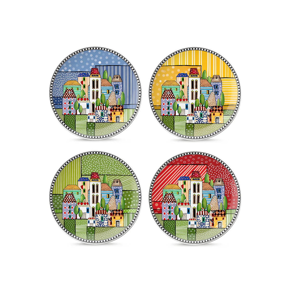 Set 4 Piatti Dessert Assort. Paese Mio D19 Egan