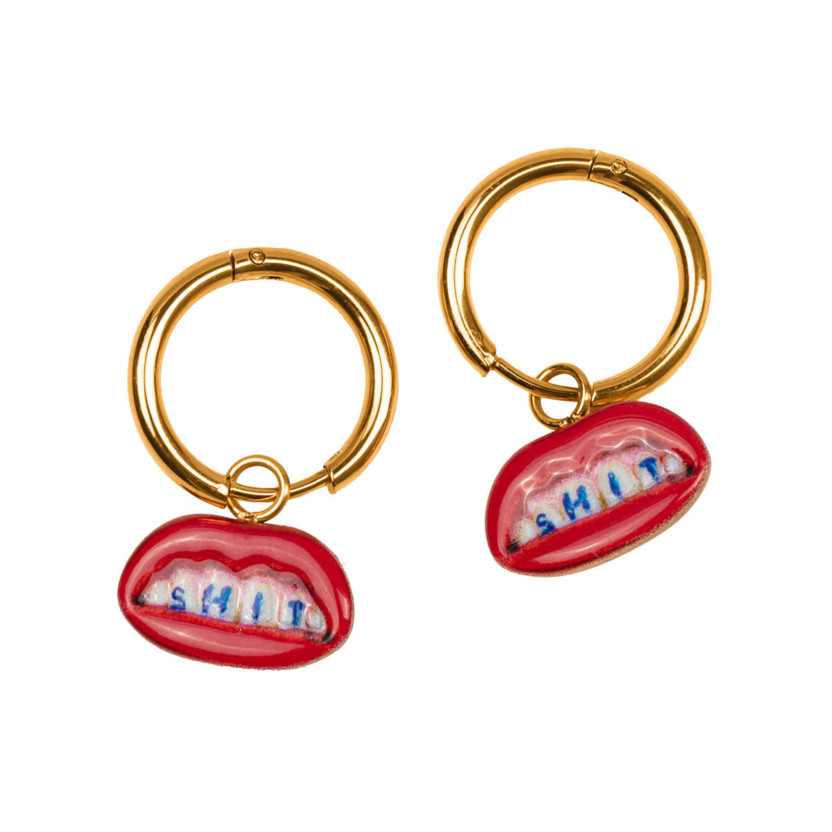 Orecchino Cerchio con Chiusura a Scatto in Acciaio Oro 12mm - 8 Pezzi Orecchino Cerchio con Chiusura a Scatto in Acciaio Oro 12mm - 8 Pezzi