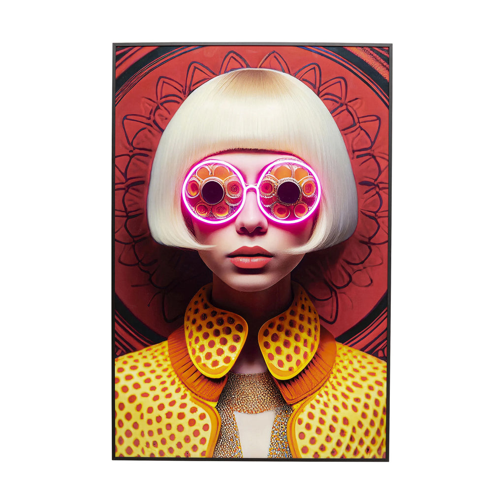 Quadro incorniciato LED Fancy Blonde Lady Kare Design