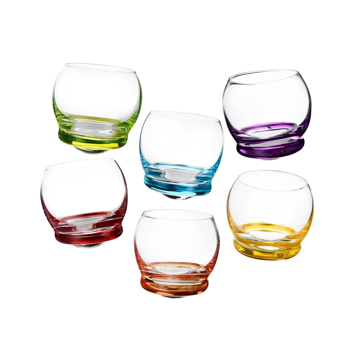 Trottola Bicchiere Liquore Multicolor Set.6 Pz Onlylux