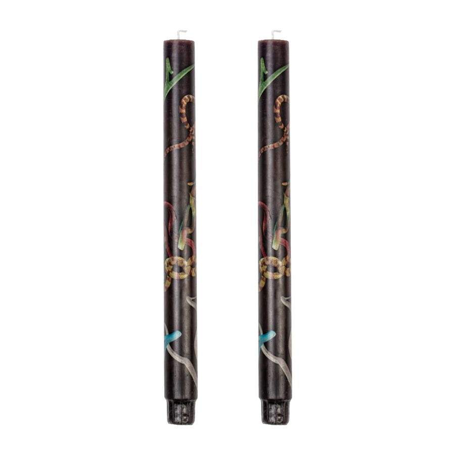Set 2Pz Candela A Stelo Toiletpaper Snakes Black  Seletti