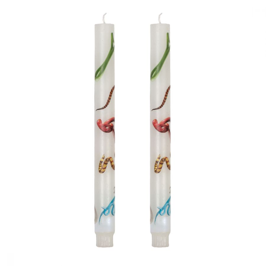 Set 2Pz Candela A Stelo Toiletpaper Snakes White  Seletti