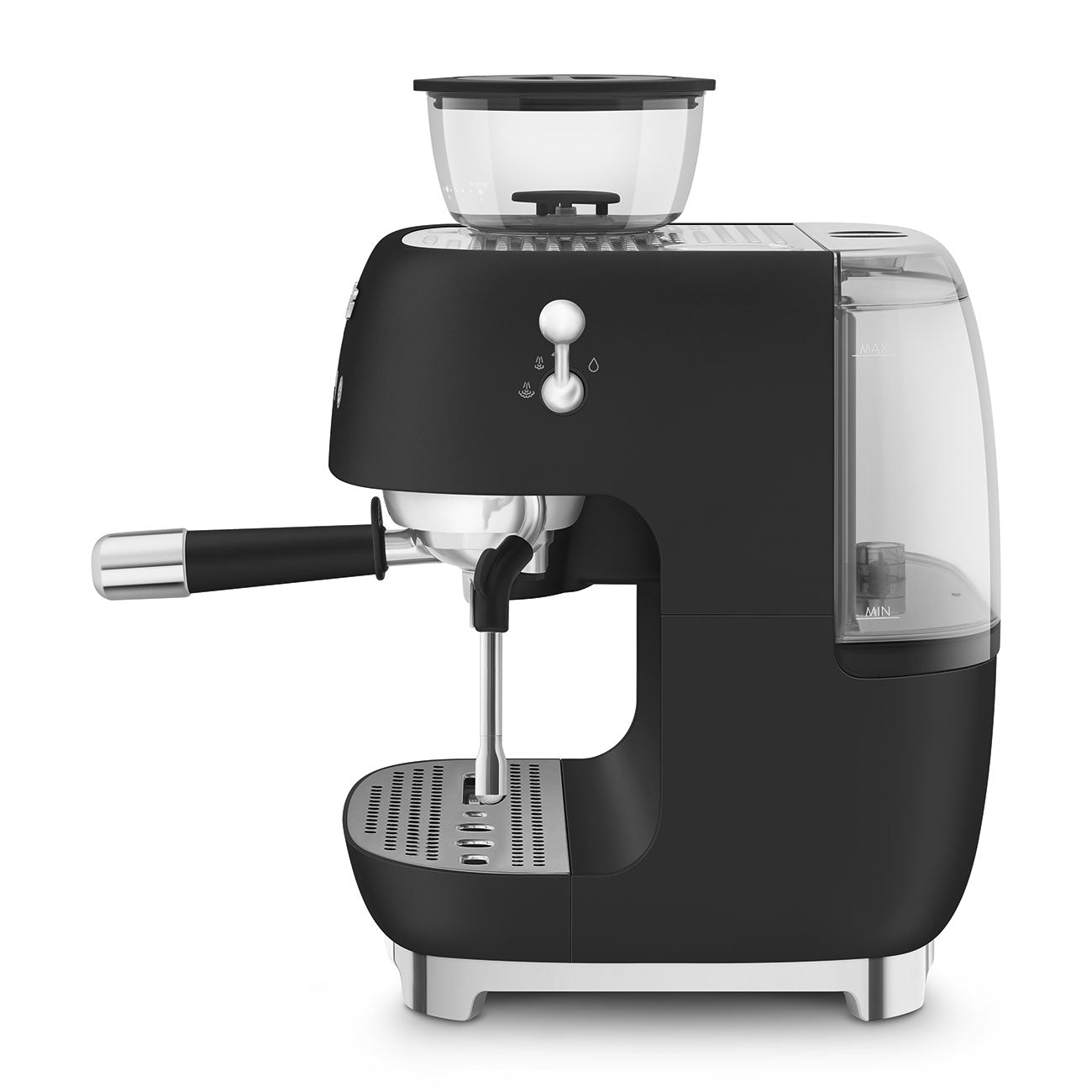 Macchina per caffè espresso manuale con macinacaffè, Nero Opaco Plug EU Smeg
