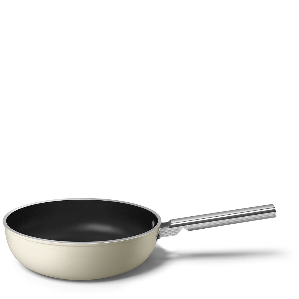 Wok antiaderente Crema 30 cm Smeg